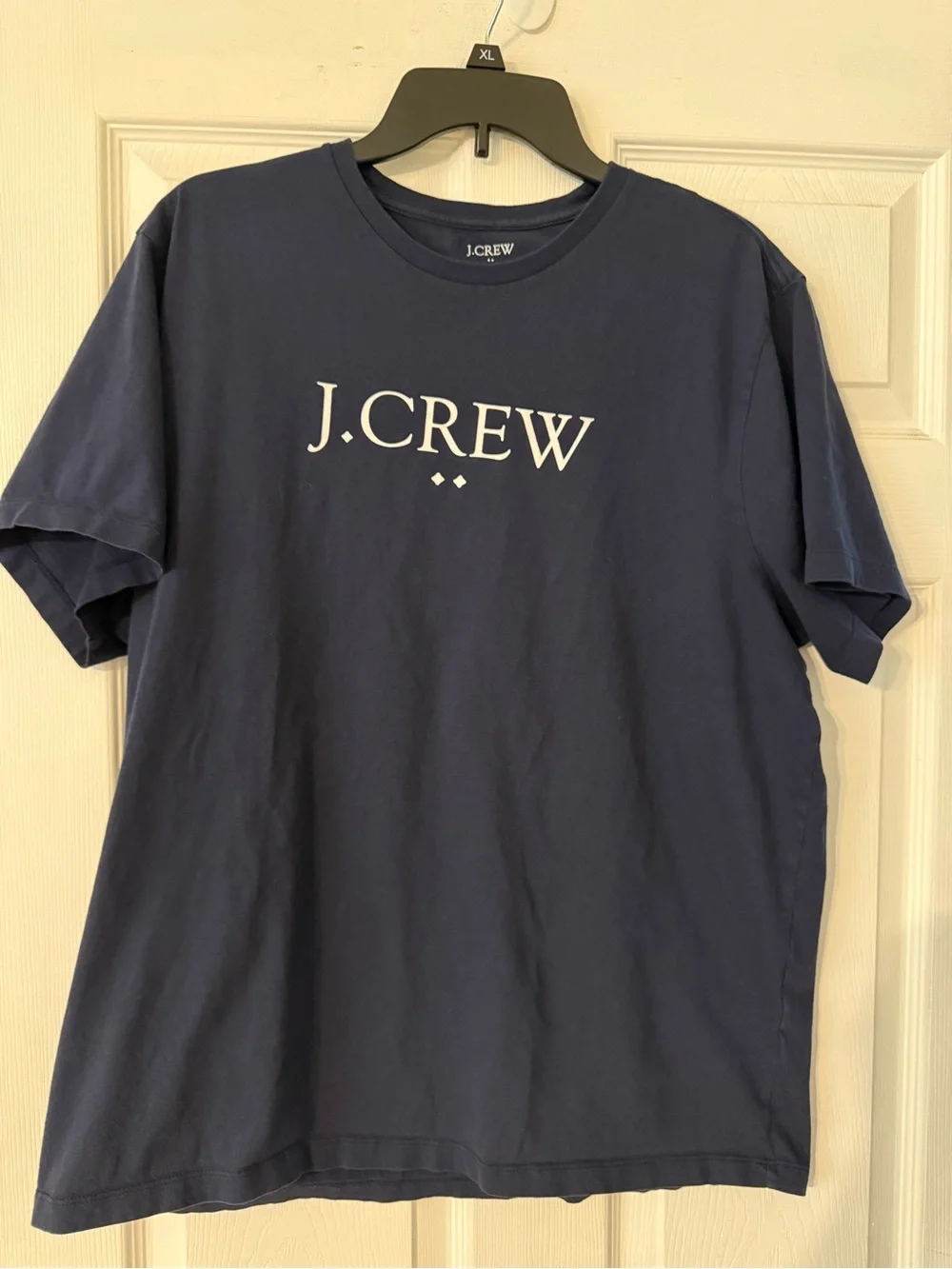 J. Crew Navy Short Sleeve Crewneck Tee with White Logo